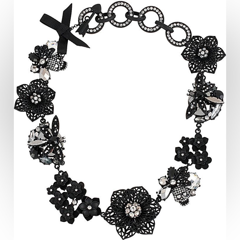 Betsey Johnson Blackout Flower Necklace